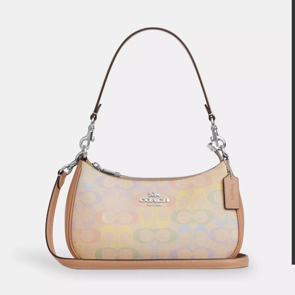 Coach Handbags - Coach Teri Rainbow Signature Print Shoulder Bag
